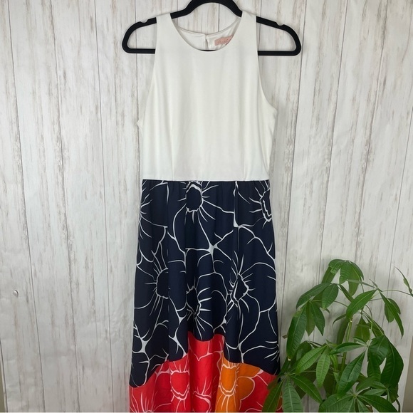 Anthropologie Hutch Ombre Orange Floral Print Dress Medium - Picture 9 of 12